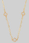 Glass Bead And Stone Quatrefoil Charm Necklace