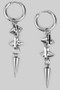 Tiered Spiked Hoop Drop Earrings