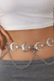 Crescent Moon And Star Link Drooping Chain Belt