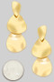 Triple Tiered Hammered Drop Earrings