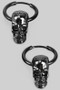 Gothic Skull Charm Hoop Earrings