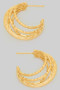 Textured Five Stack Hoop Earrings