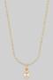 Stone Chain Necklace With Rectangular Stone Pendant