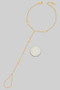 Brass Ellipsis Stone Hand Chain Bracelet