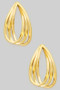 Interlocking Brass Teardrop Earrings