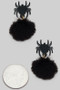 Acrylic Spider And Pom Drop Earrings