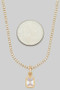 Stone Chain Necklace With Rectangular Stone Pendant
