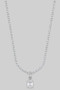 Stone Chain Necklace With Rectangular Stone Pendant