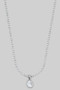 Stone Chain Necklace With Round Stone Pendant
