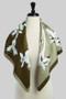 Silky Two Tone Floral Print Square Scarf