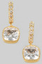 Small Pave Brass Hoops With Cz Stone Charm