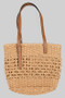 Raffia Paper Woven Bag With Zipper And Inside Pouch