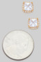 Essential Square Cz Studs With Pave Border
