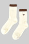 Fuzzy Two Tone Cable Knit Socks With Bow