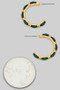 Green Baguette Hoop Earrings