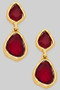 Tiered Red Stone Drop Earrings
