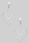 Curved Geo Cutout Brass Drop Earrings