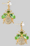 Pearl Post Earrings With Bejeweled Bug Charm