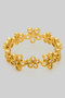 Textured Daisy Cutout Link Ring With Cz