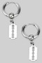 Stainless Steel Razor Charm Hoops