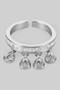 Pave Band Ring With Teardrop Cz Charms
