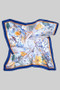 Colorful Daisy And Rose Print Silky Square Scarf