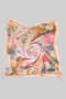 Colorful Daisy And Rose Print Silky Square Scarf