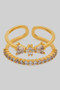 Split Stack Ring With Pave And Cz Bow
