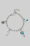 Bull Skull Western Charm Chain Bracelet