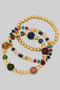 Three Piece Ccb And Stone Beaded Bracelet