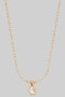 Stone Chain Necklace With Round Stone Pendant
