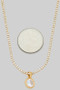 Stone Chain Necklace With Round Stone Pendant