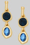 Dainty Two Stone Drop Earrings