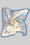 Woven Two Tone Flower Print Square Scarf