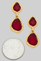 Tiered Red Stone Drop Earrings