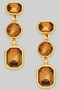 Triple Stone Tiered Drop Earrings