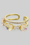Ab Flower And Cz Pave Stack Ring