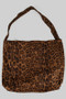 Cheetah Print Suede Like Shoulder Bag