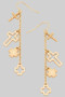 Cross Charm Drop Earrings