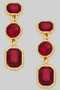 Triple Stone Tiered Drop Earrings