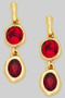 Dainty Two Stone Drop Earrings