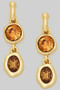 Dainty Two Stone Drop Earrings