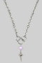 Goth Chain Necklace With Bead And Star Pendant