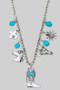Western Boot Charm Tq Stone Necklace