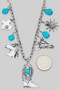 Western Boot Charm Tq Stone Necklace
