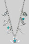 Western Cowboy Hat Charm Tq Stone Necklace
