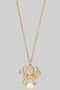 Cz And Pearl Spider Pendant Necklace