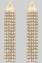 Triangle Post Earrings With Dangling Cz Stones