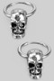Gothic Skull Charm Hoop Earrings