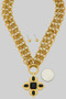 24K Gold Dipped Multi Strand Byzantine Cross Nk